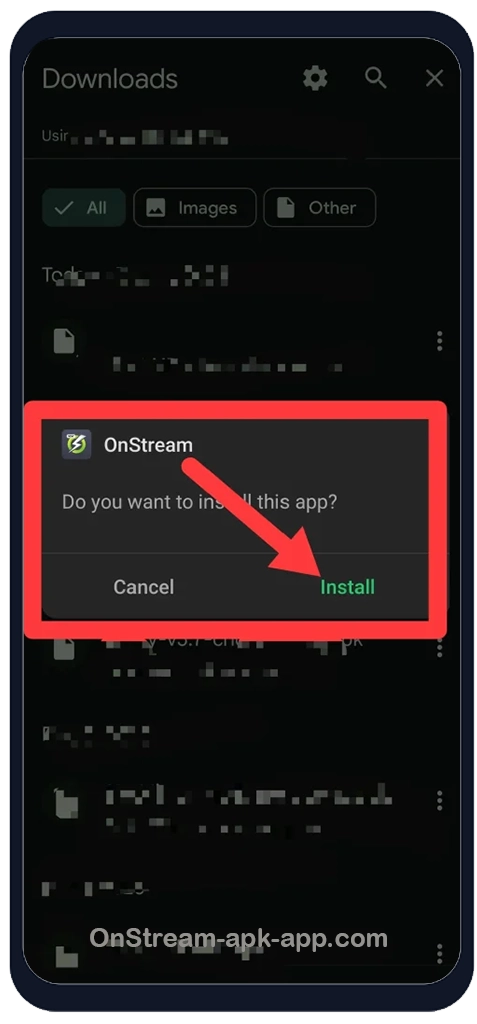 Install OnStream APK File